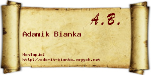 Adamik Bianka névjegykártya