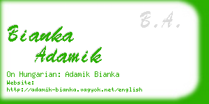 bianka adamik business card